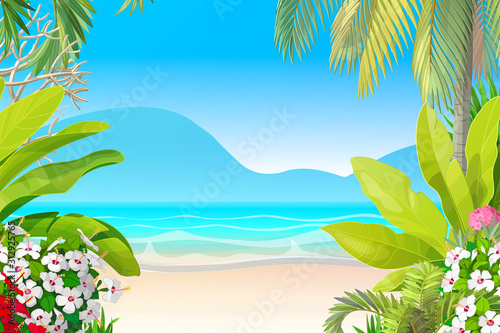 vector paradise beach landscape