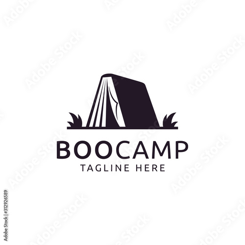 camping and book logo design inspiration