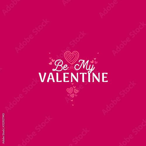 Vector Be My Valentine image, hearts decoration.