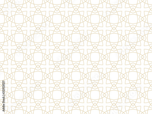 Vector seamless ornamental gold pattern - geometric arabic design. Vector luxury oriental background