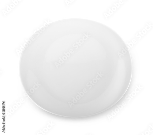empty white plate isolate on white background