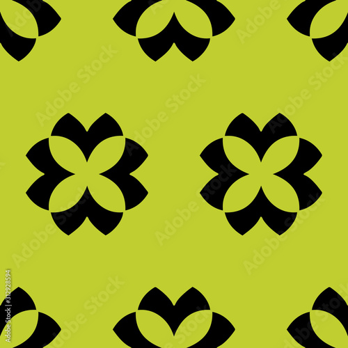 Chartreuse Minimalist floral element vector seamless repeat pattern. Perfect for an organic packaging look for anywhere you need a simple pattern with editable colors.