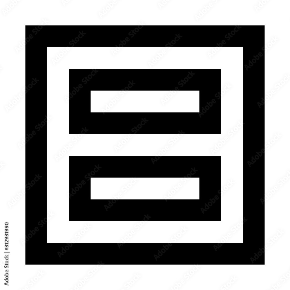 Letters and numbers - square outline font - black number 8 - vector Letters and numbers - square outline font - black number 8 - vector