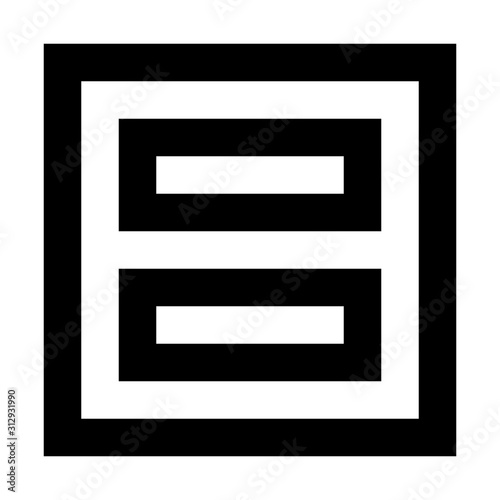 Letters and numbers - square outline font - black number 8 - vector