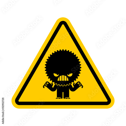 Attention Stress. Warning yellow road sign. Caution Hatred. Danger stressful situations
