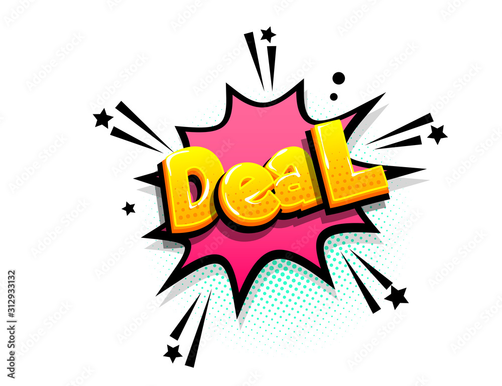 Obraz premium Comics text advertise phrase sale pop art