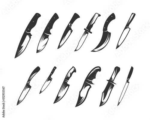 Set of Knife design vector. Modern vector pictogram for web graphics - stock vector