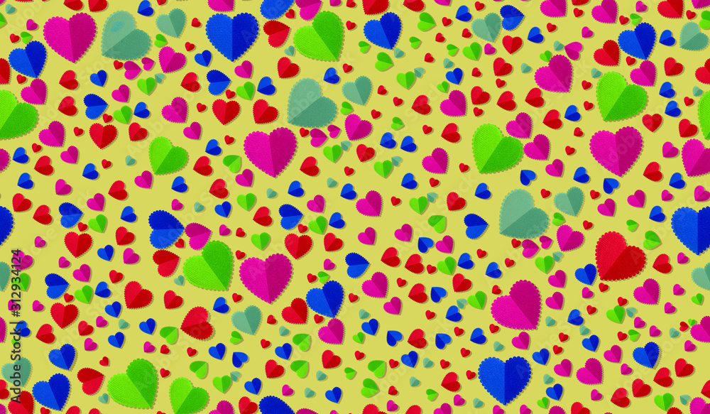 Beautiful Hearts Falling on Background. Beautiful Hearts Falling on Background.