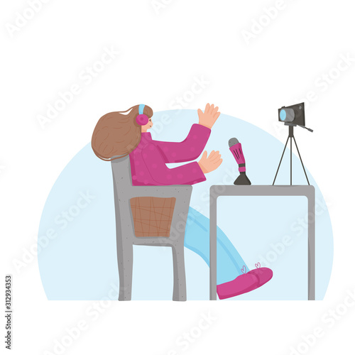 People sitting in the chair. Vector person. photo