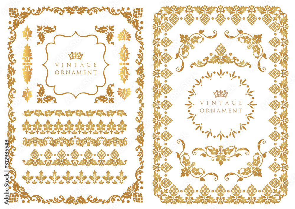 set of decorative design elements. floral frames and borders. set of decorative design elements. floral frames and borders.