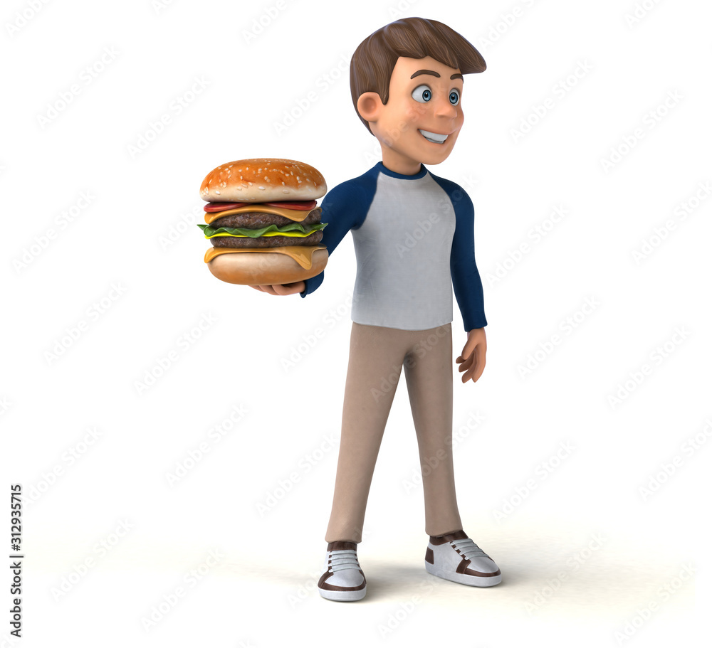 3D cartoon character fun teenager 3D cartoon character fun teenager