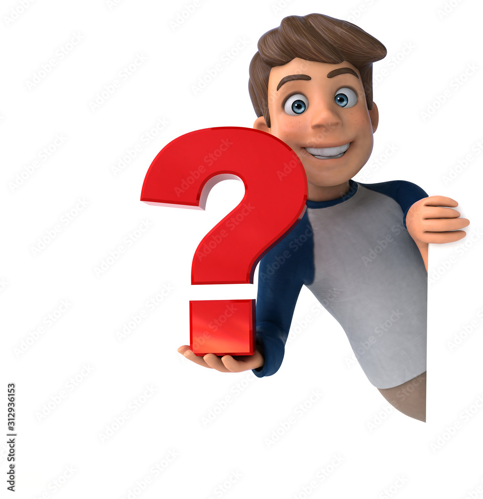 3D cartoon character fun teenager 3D cartoon character fun teenager