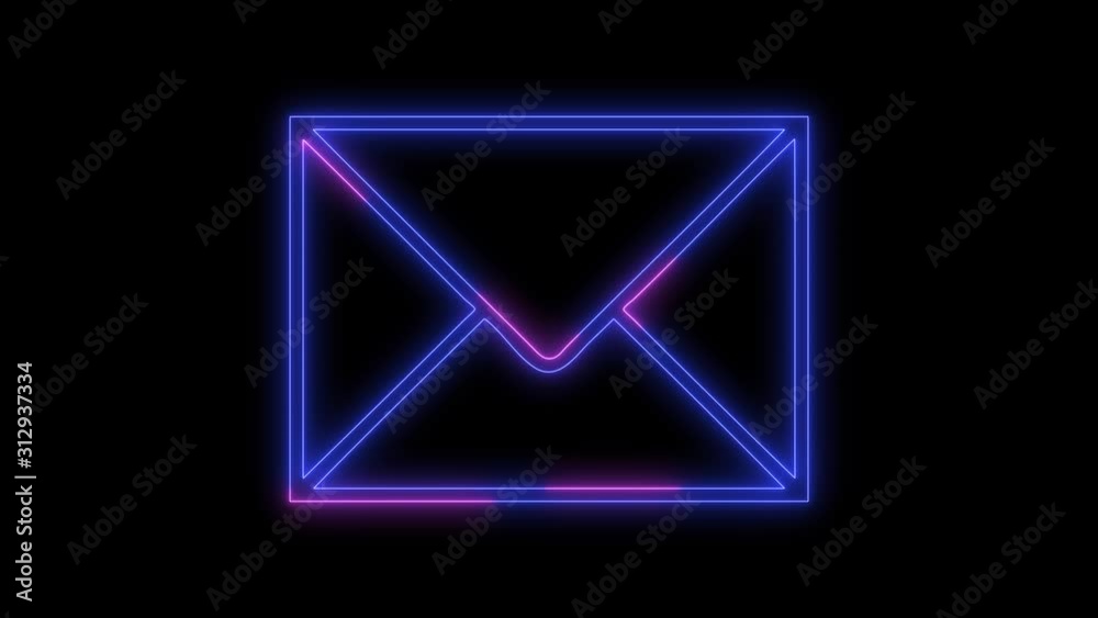 Neon message, envelope shapes. Email, contact and communication concept with shape of envelope with glowing light. Neon message, envelope shapes. Email, contact and communication concept with shape of envelope with glowing light.