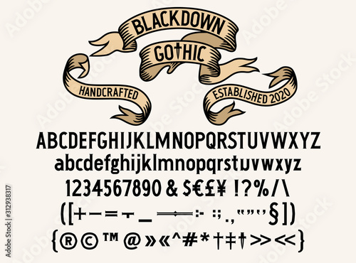 Blackdown Gothic Text Typeface, A Compact, adaptable, easily readable and accessible Gothic typeface.
