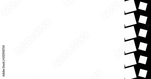 black and white Advance square transitions animation.