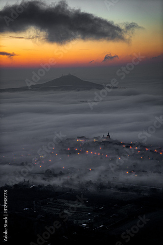 Central Bohemian Highlands is a mountain range located in northern Bohemia in the Czech Republic. The range is about 80 km long, extending from Ceska Lipa in the northeast to Louny. photo