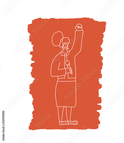 Cute woman speakers group Orators vector character