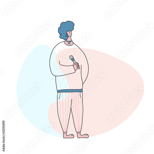 Cute woman speakers group Orators vector character
