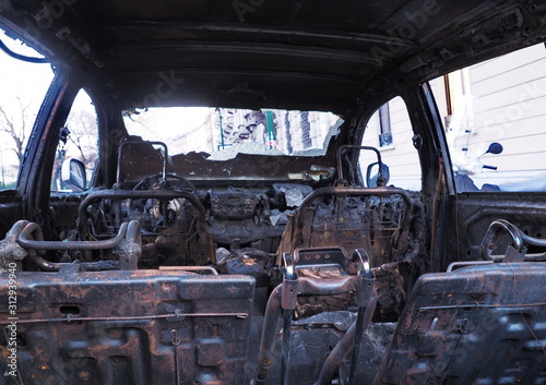 Car burned during New Year's barrels photo