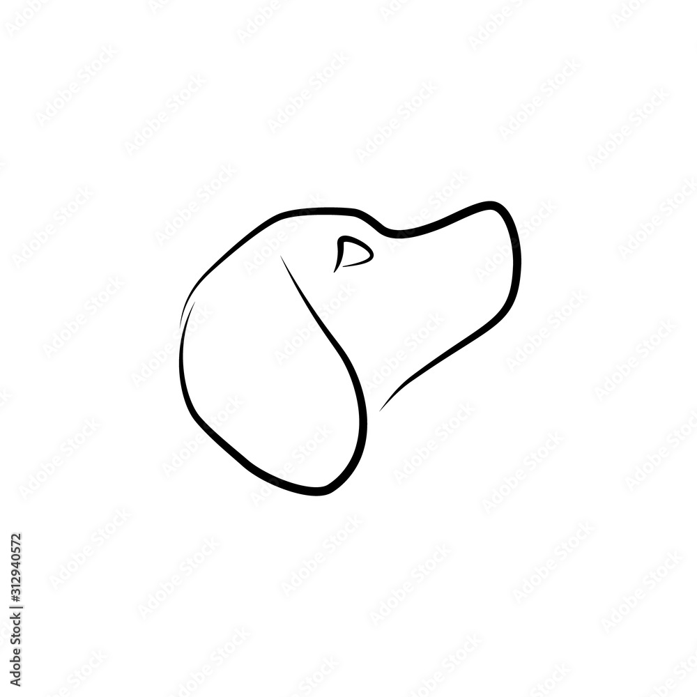 Dog icon. Outlined dog head. Vector illustration Dog icon. Outlined dog head. Vector illustration