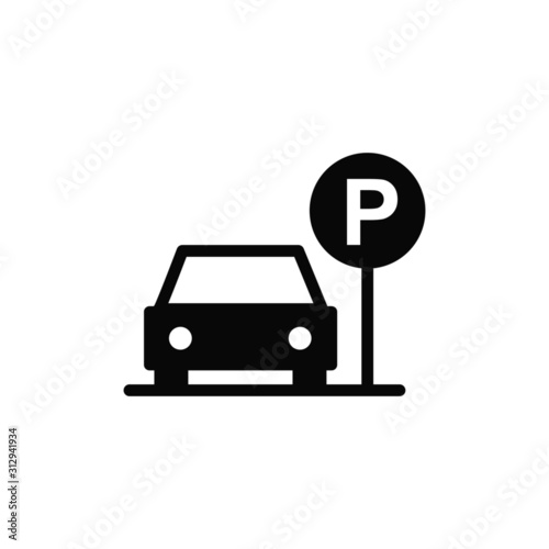 parking isolated flat icon