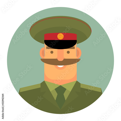 Vector icon, Professional activity. Soldiers of the Russian land forces