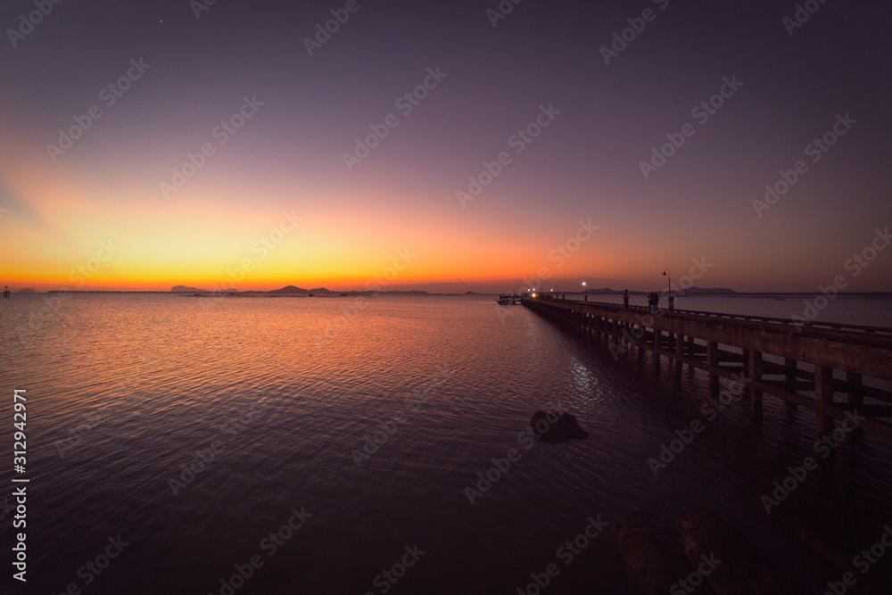 bridge and sea sunset