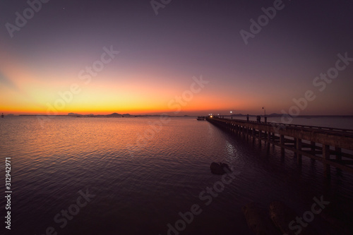 bridge and sea sunset © thekopmylife