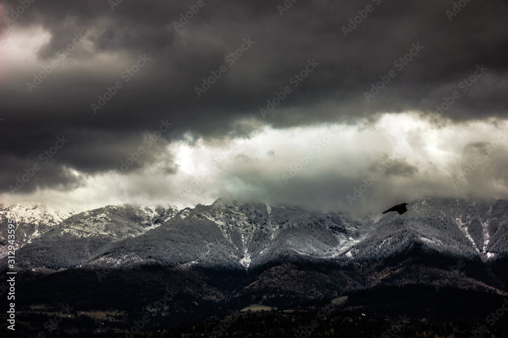 Apocalyptic autumnal panorama in beautiful Romania