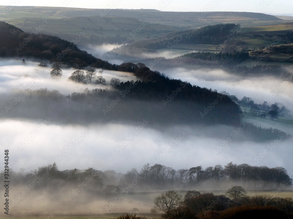 Derwent Valley filled with low laying mist Derwent Valley filled with low laying mist
