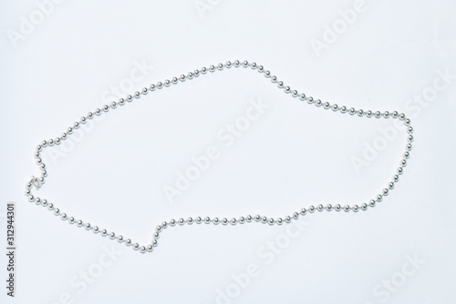 Silver necklace . Luxury brilliant jewelry 