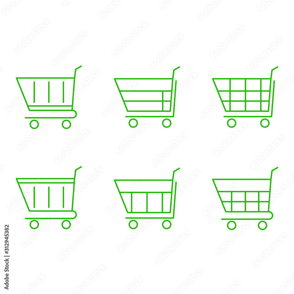 Icon set outline delivery shopping cart stock vector Icon set outline delivery shopping cart stock vector