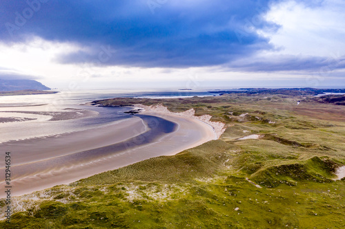 The landscape of the Sheskinmore bay next to the Nature Reserve between Ardara and Portnoo in Donegal - Ireland