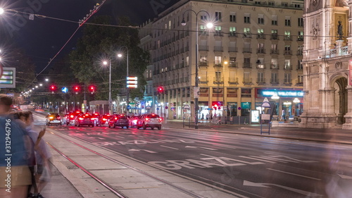 Photography Old tram on a stop with the Vienna Opera House Behind timelapse.