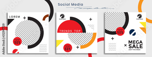 Editable social media templates, Instagram story collections and post frame templates, layout designs, Mockups for marketing promotions, covers, banners, backgrounds, square puzzles, vector elements
