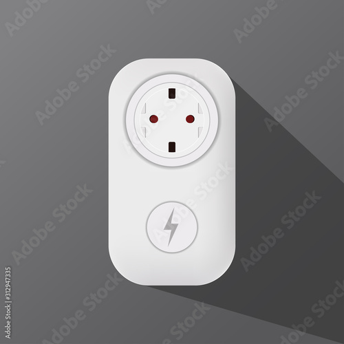 Electric power plug icon in vector shape on a dark background