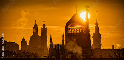Dresden, Sonne, Panorama Fototapet