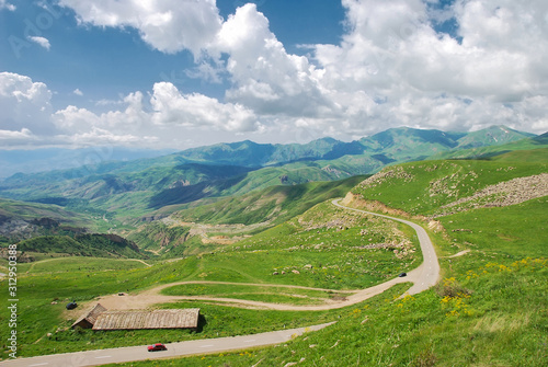 Smbataberd (Armenian meaning Fortress of Smbat Prince of Syunik) is  located upon crest of hill between villages of Artabuynk and Yeghegis in Vayots Dzor in Armenia. Medieval Smbataberd Fortress. photo