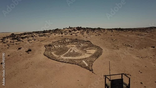 4K aerial drone video of Regimental Badges National Monument, made by soldiers of Second Durban Light Infantry and Transvaal Scottish Regiment during WW1 in German South-West Africa, presently Namibia photo