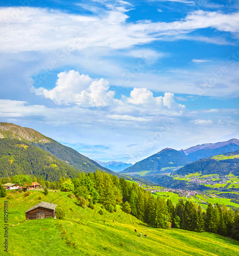Beautiful mountain panorama in the "Stubai Valley" Austria