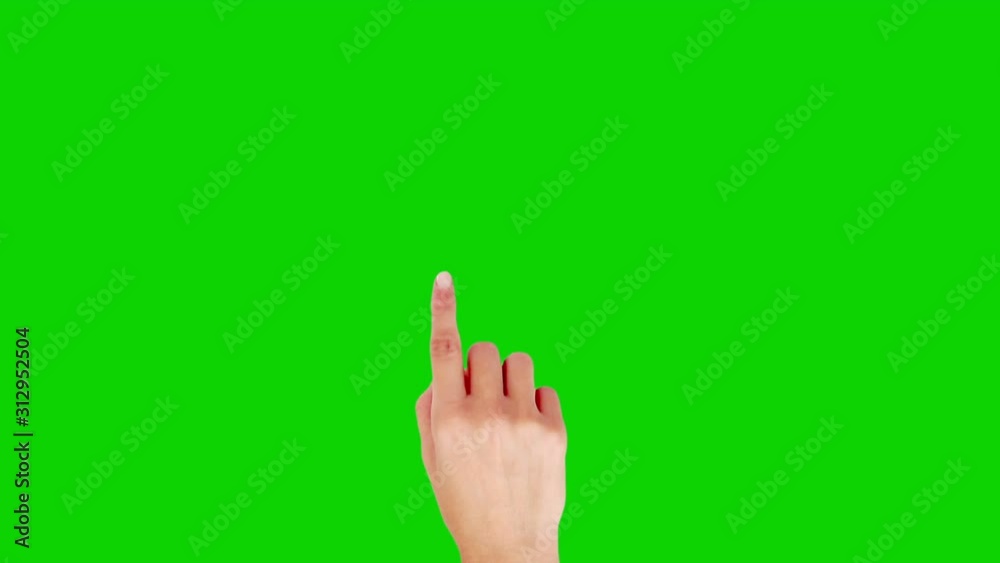 Female hand. Set of 11 hand gestures showing the uses of computer touchscreen, tablet or trackpad. Green Screen. Technology. More options in my portfolio. 