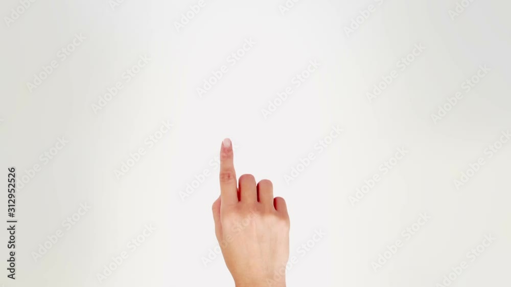 Female hand. Set of 6 hand gestures showing the uses of computer touchscreen, tablet or trackpad. Technology. Alpha matte. More options in my portfolio. 