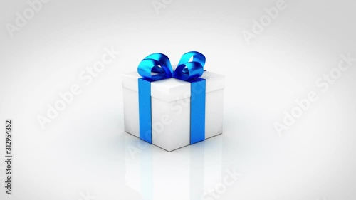 Gift boxes opening. 3D animation of 6 different Christmas gifts with nice ribbons opening. 