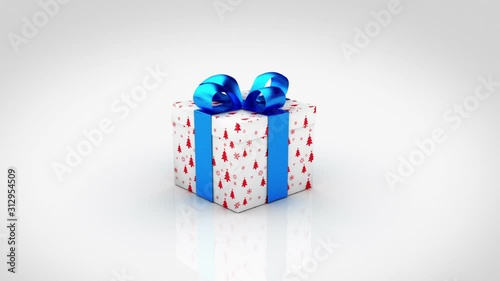 Christmas gifts. 3D animation of 6 different Christmas gifts with nice ribbons opening. 