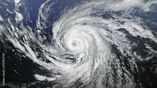 Hurricane. 2 videos in 1 file. Huge hurricane seen from space. photo