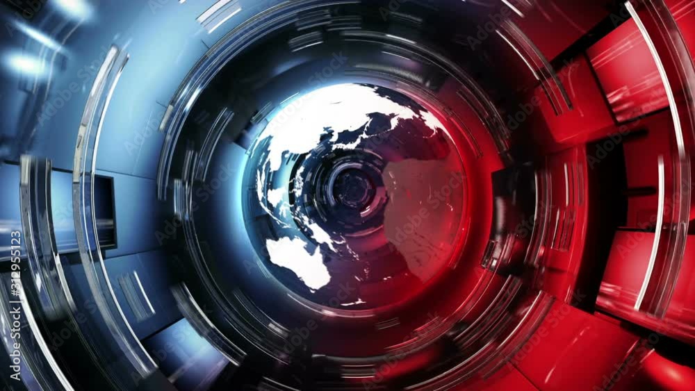 News broadcast titles. With space for your text. Blue and red. 3 videos in 1 file. News presentation, three different themes.  Version with tracking points, without tittles.
