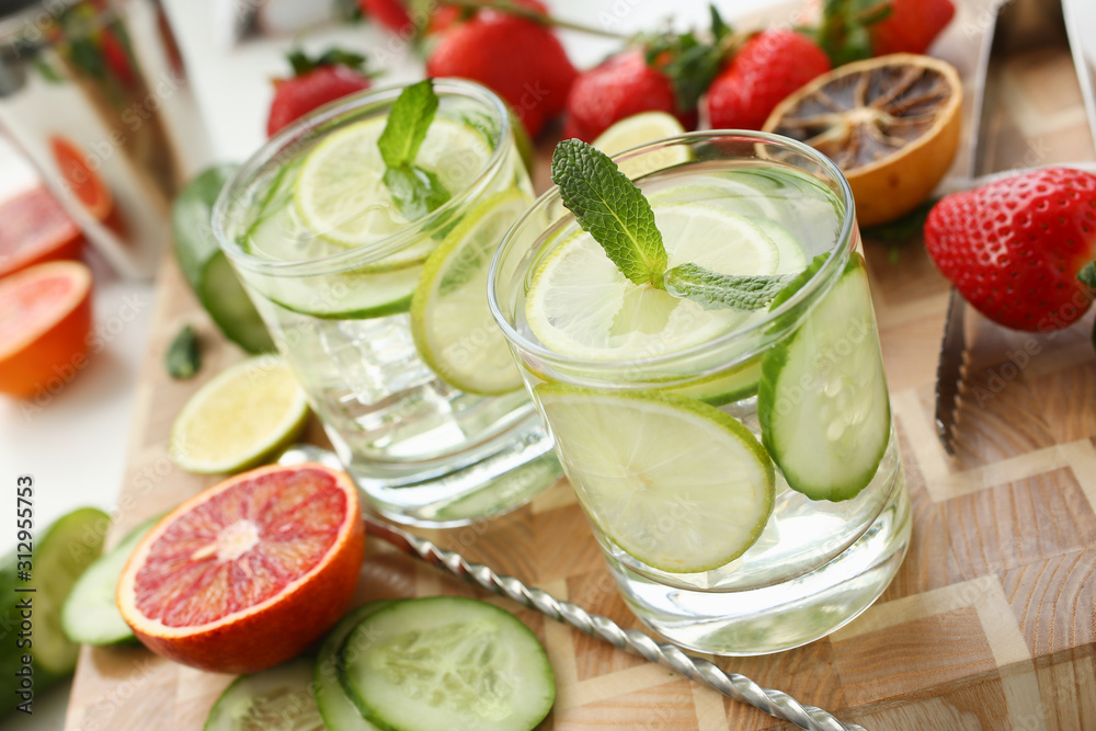 Lime with cucumber punch home made cocktail