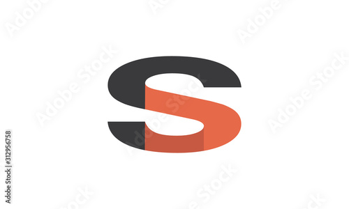 Flat 3D letter S logo done in "negative space" style.