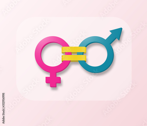 Symbol of the concept of gender equality. Vector illustration.