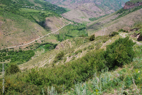 Selim mountain pass of Armenia. View of the mountains in area of Vardenyats pass (Selim), Armenia. Selim Pass Caravanserai is valuable example of these inns along Armenian Silk Road. Amazing panoramic photo